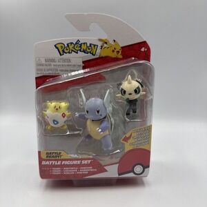 Pokemon Battle Ready Figure Set Togepi Wartortle Pancham - New w Box Wear
